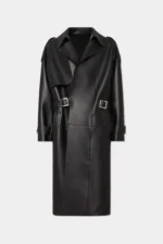 80s Kiodo Belted Leather Trench