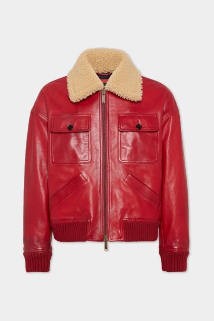 Leather Aviator Bomber