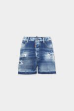 Medium Ripped Wash Baggy Shorts