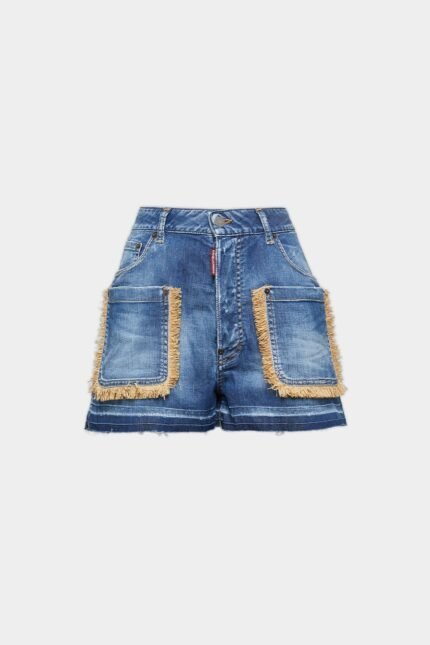 Summer Lovers Medium Wash Stretch Denim Baggy Shorts