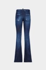 Dark Midnight Blue Wash Medium Waist Flare Jeans