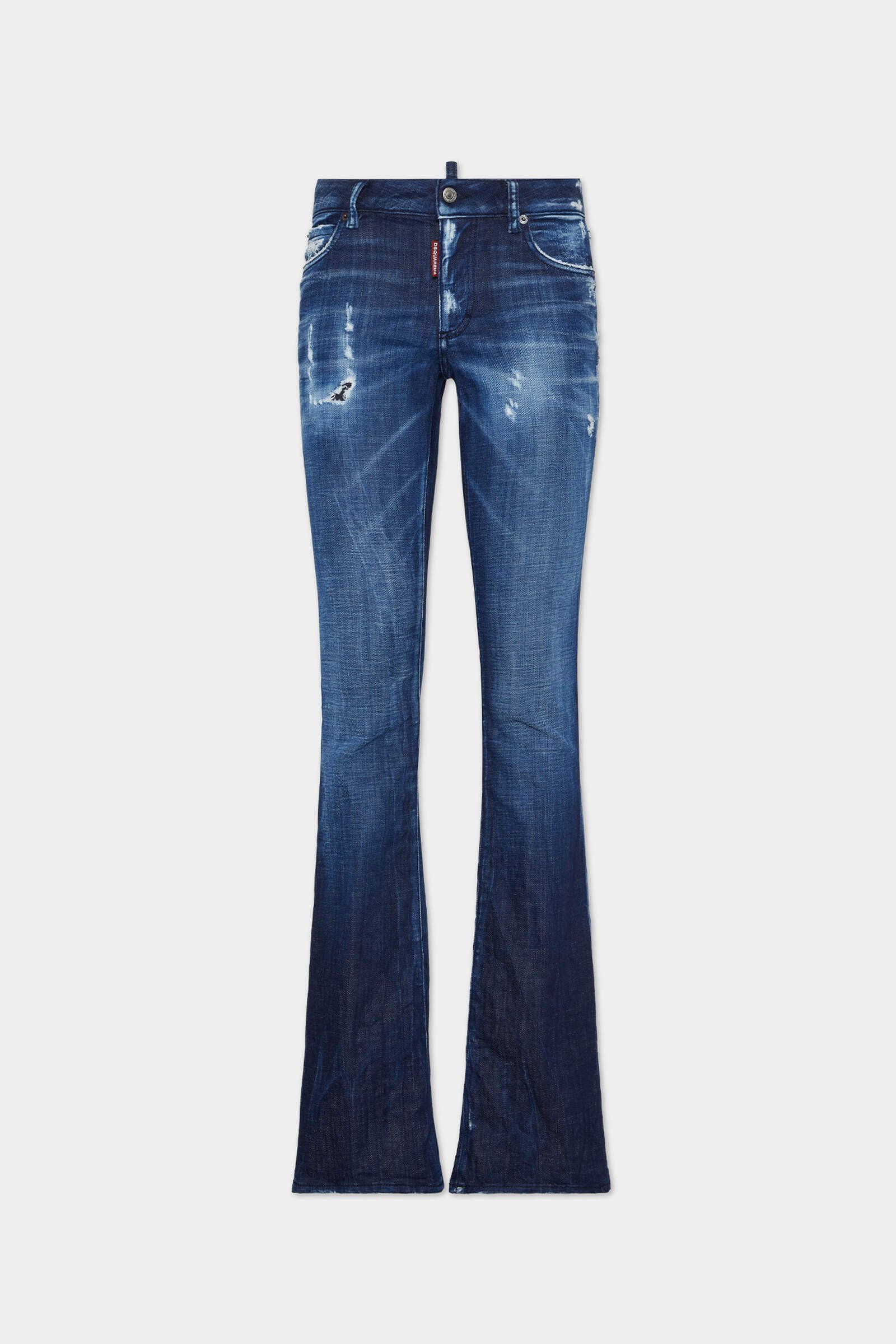 Dark Midnight Blue Wash Medium Waist Flare Jeans Dark Midnight Blue Wash Medium Waist Flare Jeans